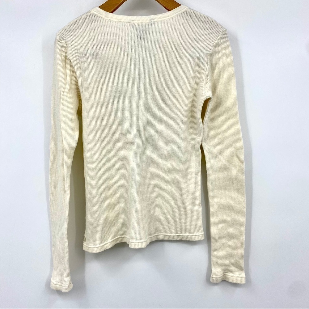 Abercrombie & Fitch vintage embroidered thermal crop top L 90's Y2K - Picture 2 of 7